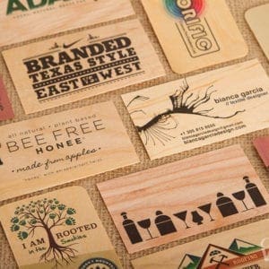 business cards digital printing wood birch cedar maple eastern oak cherry bottom