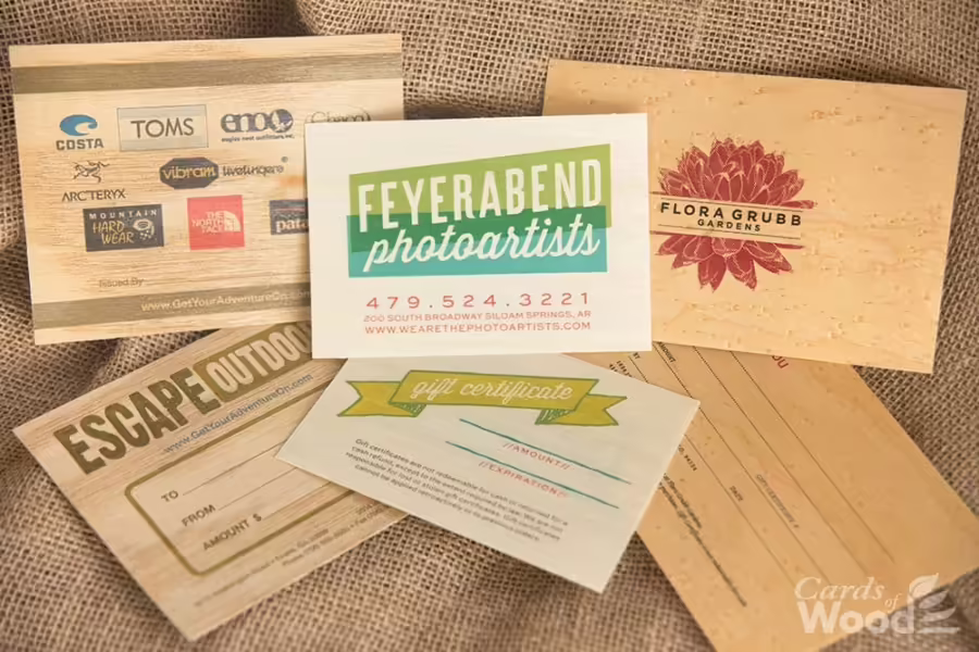 Custom Printed Wood Gift Certificates