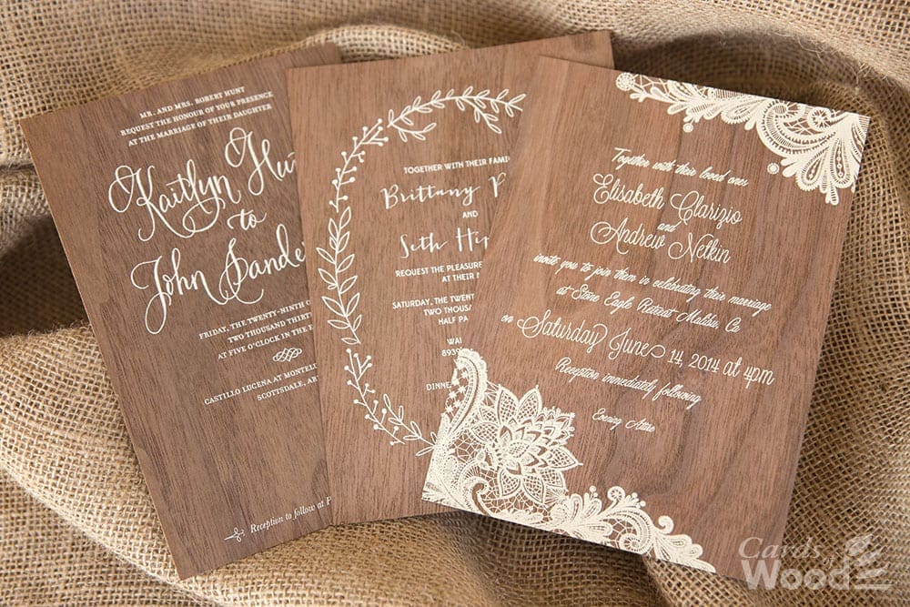 Cards of Wood, Inc.  Wedding Invitations, Business Cards