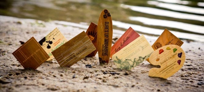 Cards of Wood Veneer