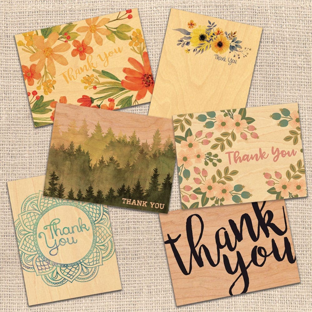 Strings of Lights Folded Thank You Notes Excellent Value Thank You Notecards VT0007B Pack of 25 Rustic Thank You Cards with Envelopes 