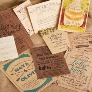 Wood Wedding printed flat cards