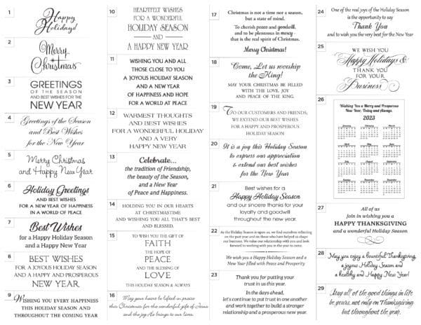 2022 Christmas Card Order Form