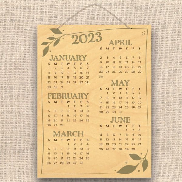 2023 Wood Wall Calendar
