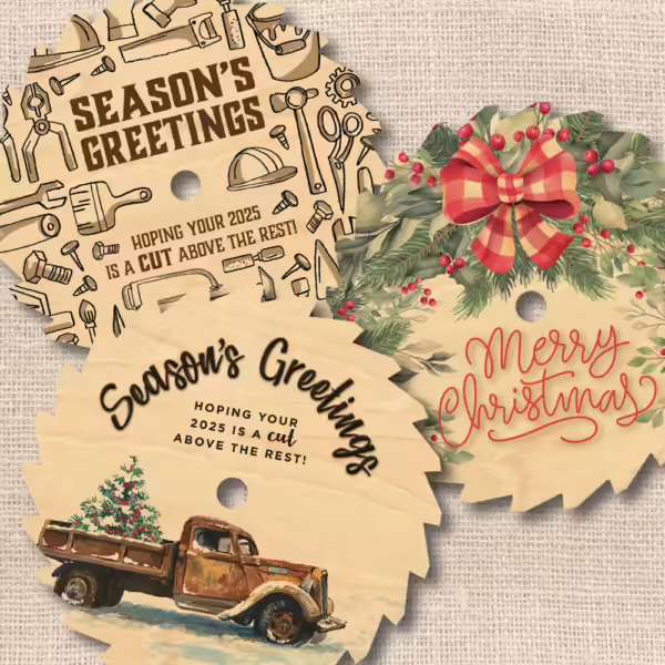 Wood Christmas Card Saw